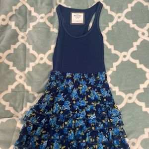 Navy blue floral dress
